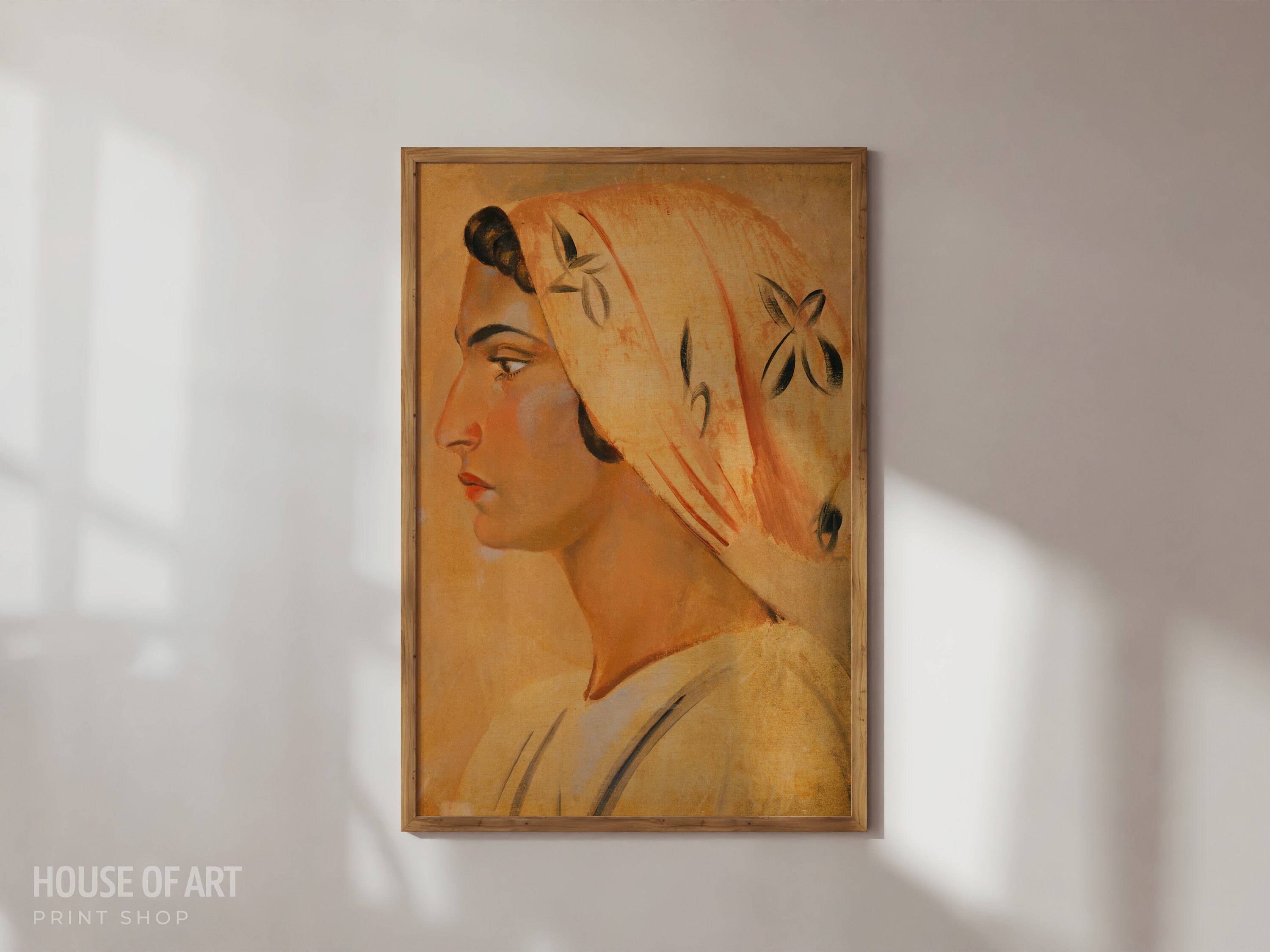 Portrait of a Girl PRINTABLE Art, En Profil Woman Instant Download ...