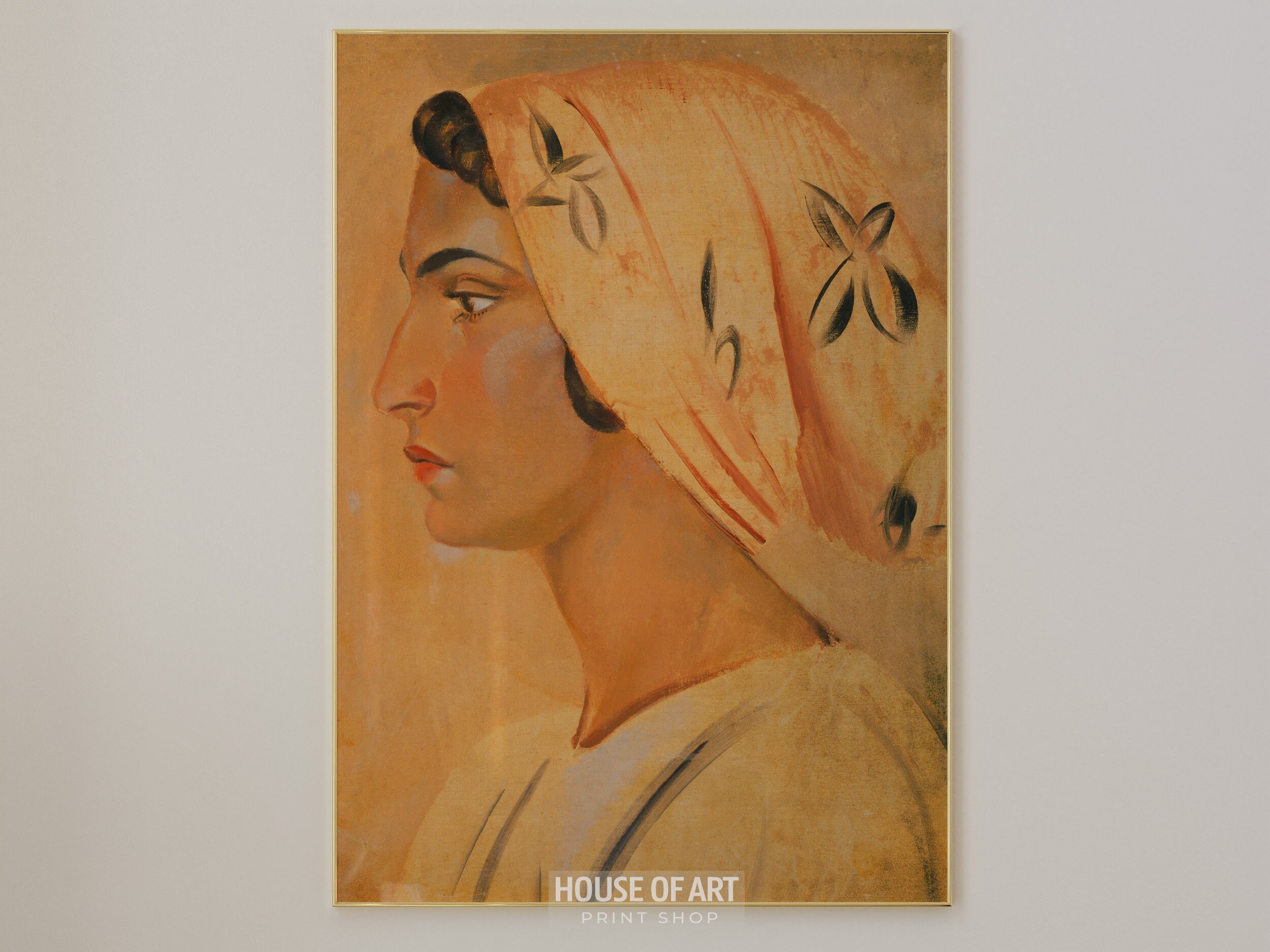 Portrait of a Girl PRINTABLE Art, En Profil Woman Instant Download ...