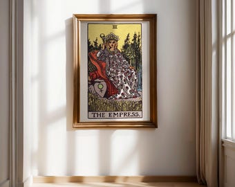 Empress Tarot Card Print, The Empress Tarot Cards Poster, Astrology Decor, Spiritual Home Decor, Tarot Wall Art, Magic Witchy Art Print,