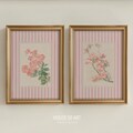 Hydrangea Prints, Love Shack Fancy Gicl\u00e9e Print, Pink Floral Poster, Nancy Meyers Aesthetic Striped Art, Preppy Coquette Wall Art Dorm Decor product logo