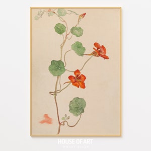 Estampado floral vintage, arte mural botánico, decoración de Nancy Meyers, acuarela de flores, decoración cottagecore, póster para dormitorio y sala de estar.