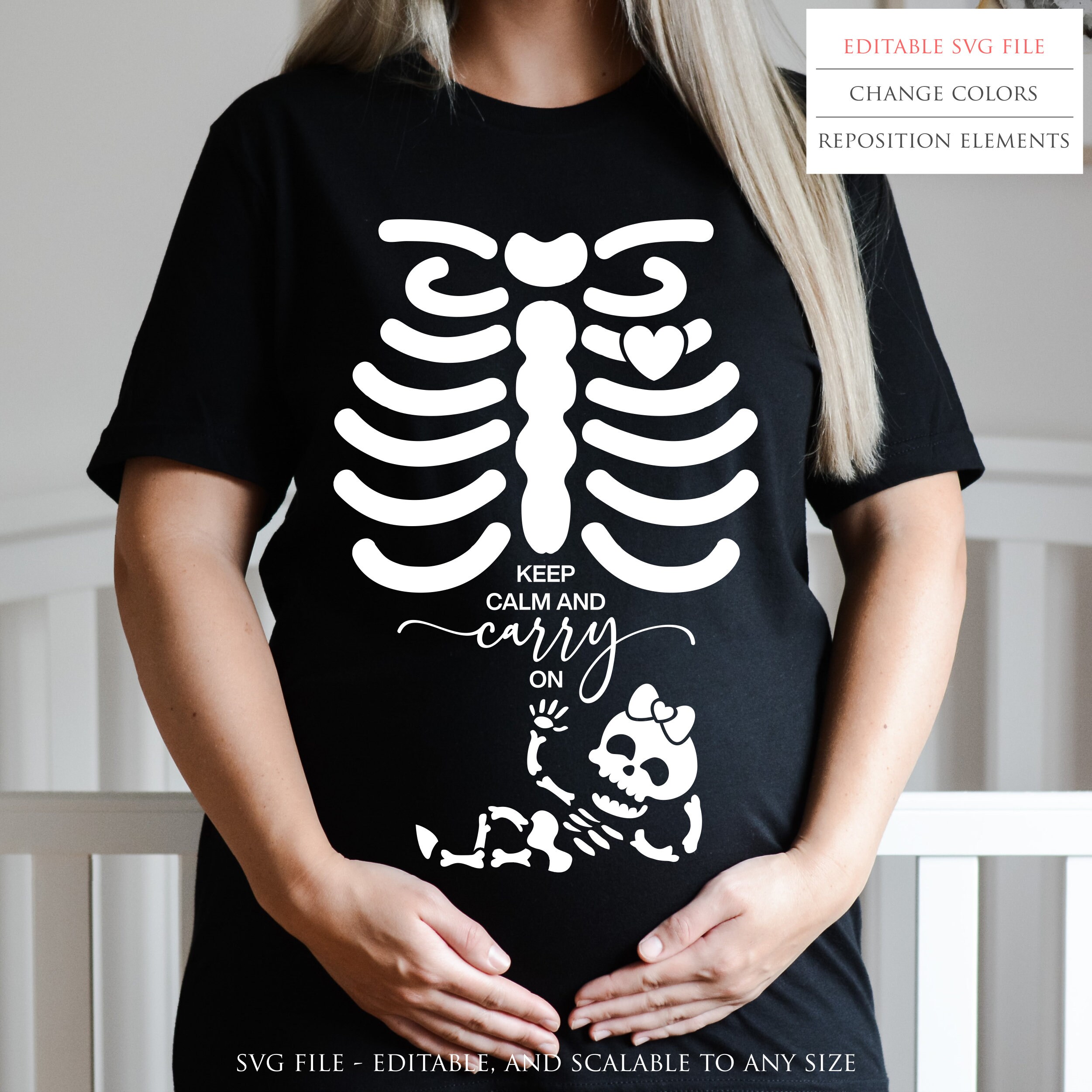 Baby Skeleton Svg, Pregnancy Skeleton Svg, Halloween Baby X-ray Svg