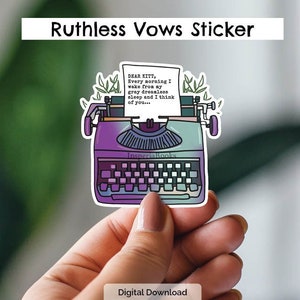 Ruthless Vows Inspired Bookish Sticker | Vintage Typewriter | Divine Rivals | Iris and Roman Fan Art | Rebecca Yarros