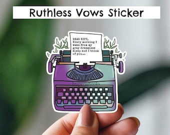 Ruthless Vows Sticker: Vintage Typewriter Bookish Fan Art (Digital Download)