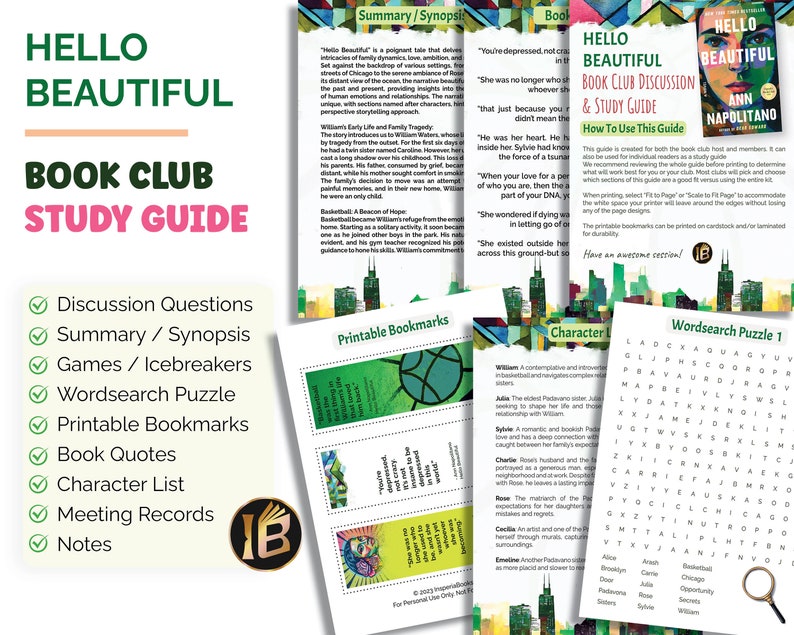 Hello Beautiful Book Club Guide Kit Discussion Questions Study