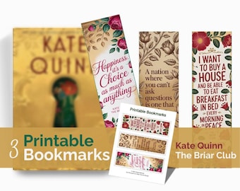 El Club de la Espina de Kate Quinn: Marcapáginas con citas imprimibles / Ideas para clubes de lectura