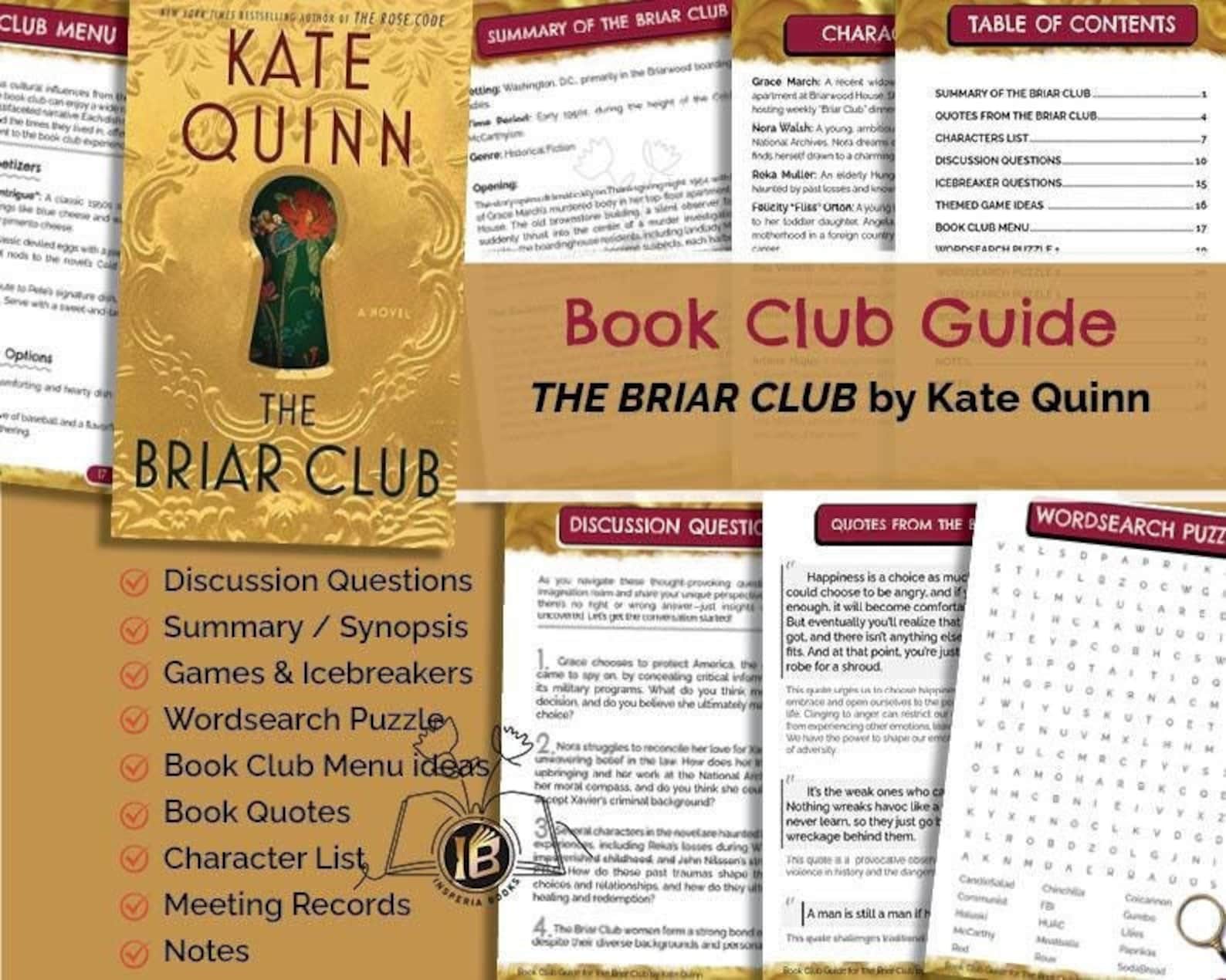 The Briar Club Book Club Guide by Kate Quinn (PDF