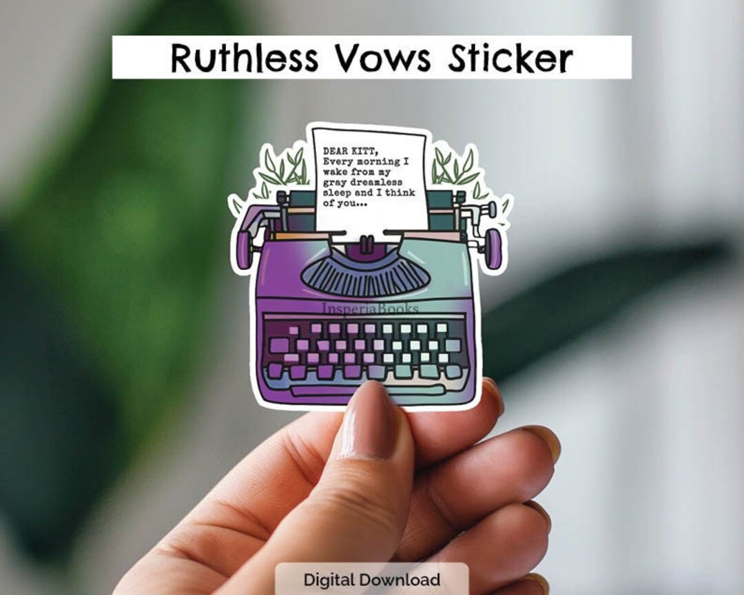 Ruthless Sticker Ruthless Vows Inspired Bookish Sticker | Vintage Typewriter | Divine ...