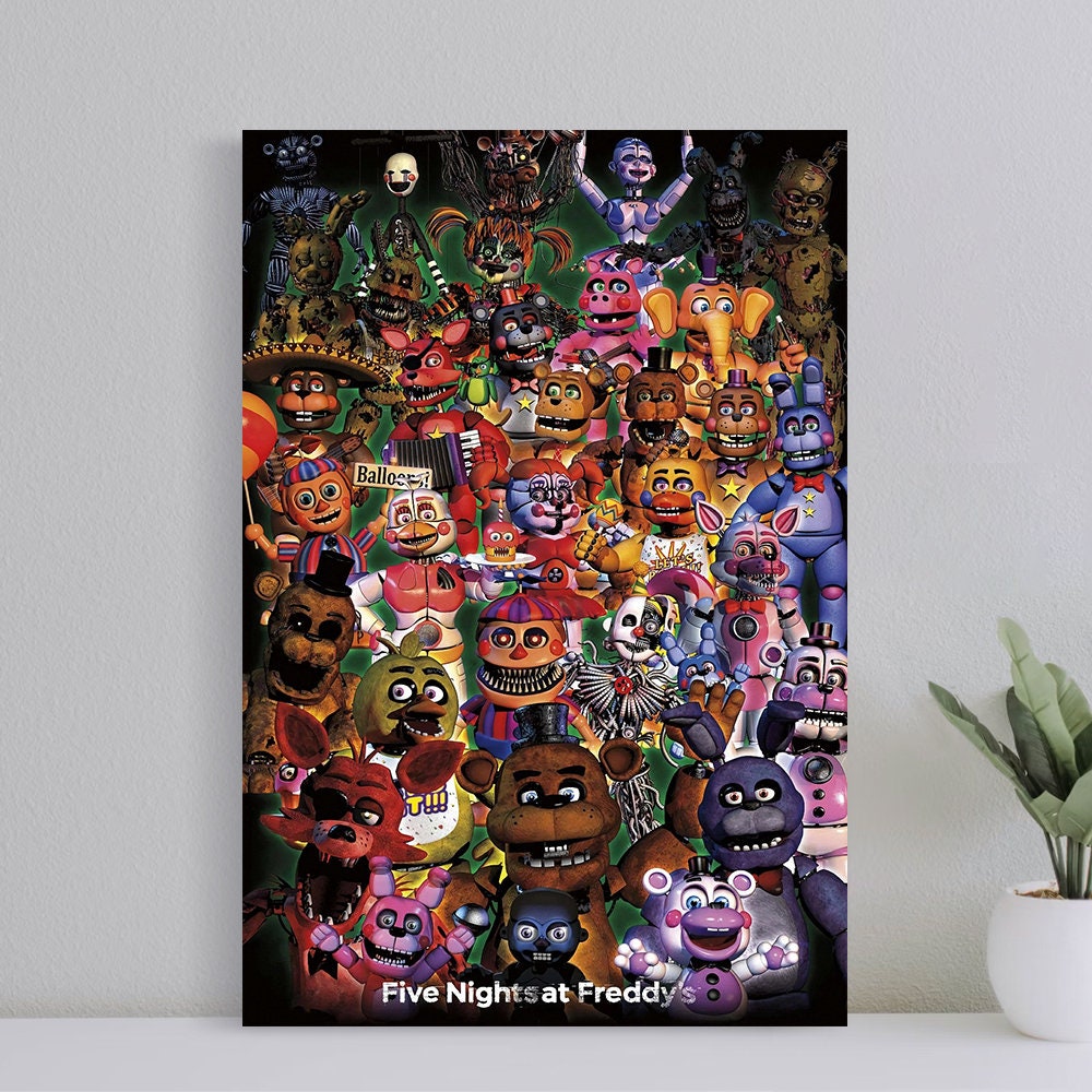 FNAF Window Stained Glass Inspired A3 Print Poster Five 