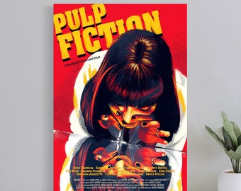 Pulp Fiction Filmklassiker Filmplakat, Wandkunst Filmdruck, Kunstplakat für Geschenk, Wohnkultur Poster , (ohne Rahmen)