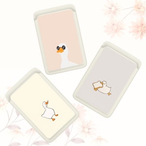 Divertida cartera Magsafe con diseño de pato y ganso, cartera magnética con dibujos animados de Quack, compatible con iPhone 15, iPhone 14, iPhone 13 SE Pro Max Plus