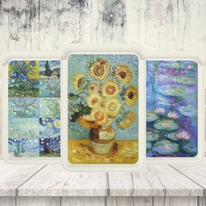 Portefeuille magnétique Claude Monet, portefeuille magnétique Vincent van Gogh, compatible avec iPhone 15, iPhone 14, iPhone 13 SE Pro Max Plus