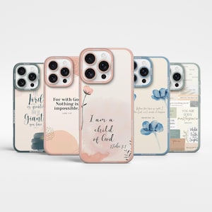 Bible Verse Phone Case: Christian Scripture, Soft Gel Rubber Cover for iPhone, Samsung