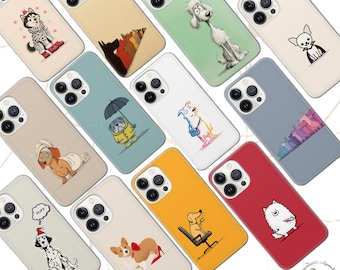 Lustige Cartoon Hund Handyhülle Meme Pet Lover Cover TPU Gel für iPhone Samsung Pixel