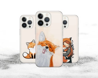 Fox Phone Case Watercolor fox Cover for iPhone 15 14 13 12 Pro 11 XR SE, Samsung S23 S22 A73 A53 A13 A14 S21 Fe S20, Pixel 8 7 6A