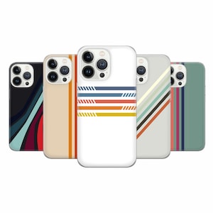 Retro Stripes Phone Case Aesthetic Vintage Cover for iPhone 17 Pro Max, 16e, 15, 14, 12 & Samsung S25 Ultra, S24 FE, A56, Pixel 10 XL, 9a, 8
