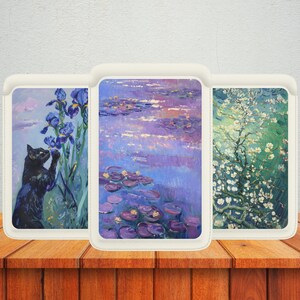 Carteira Claude Monet Magsafe, carteira de impressionismo magnético compatível com iPhone 15, iPhone 14, iPhone 13 SE Pro Max Plus