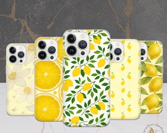 Cute Summer Lemon Phone Case Trendy Yellow Cover for iPhone 17 Pro Max, 16e, 15, 14, 12 & Samsung S25 Ultra, S24 FE, A56, Pixel 10 XL, 9a, 8