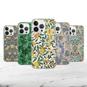 Coque de téléphone William Morris Art nouveau pour iPhone 16 15 14 13 12 Pro Xs Samsung S24 S23 S22 FE A25 A15 Pixel 9 8A 7