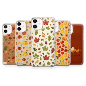 Herbst Handyhülle Aesthetic Leaf Fallcover für iPhone 16e, 15, 14, 13, 12, 11, Google Pixel 9 Pro, 8, 7A, Samsung S25 edge, S24 FE, A55 A36