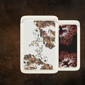 Portefeuille Magsafe Léopard Hibiscus, Portefeuille magnétique avec motif floral Compatible avec iPhone 15, iPhone 14, iPhone 13 SE Pro Max Plus