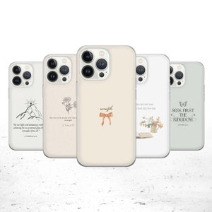 Coque de téléphone christianisme versets bibliques pour iPhone 16 15 14 13 12 Pro Xs Samsung S25 Plus S24 S23 S22 FE A25 A15 Pixel 9 8A 7