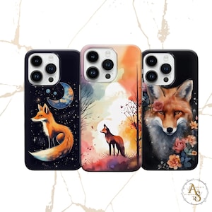 Fox Phone Case: Forest Animal Art Cover, Protective TPU Gel - iPhone, Samsung and Pixel