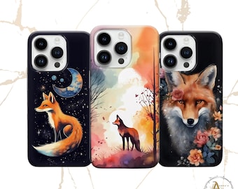 Fox Phone Case: Forest Animal Art Cover, Protective TPU Gel - iPhone, Samsung and Pixel