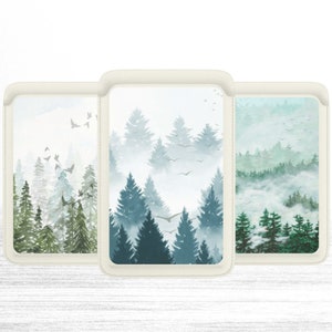 Cartera Woods para Magsafe, tarjetero magnético de cuero con diseño de bosque para iPhone 14, 13, 12 Pro Max y Mini