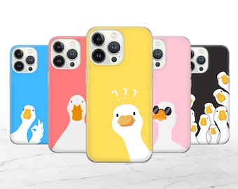 Funny Duck TPU Phone Case: White Goose Cover for iPhone, Samsung, Pixel