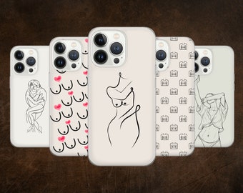 Feminist Line Art Phone Case: Clear TPU Gel Cover for iPhone, Samsung, Pixel