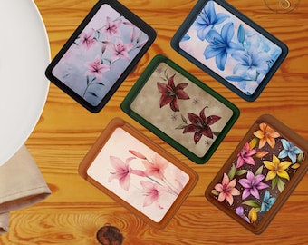 Pink Hibiscus Leather MagSafe Wallet Tropical Flower Print Card Holder for iPhone 17, 16, 15, 14, 13, 12