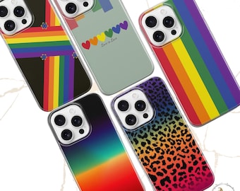 Pride LGBTQ Rainbow Phone Case Bisexual Cover TPU Gel for iPhone Samsung Pixel