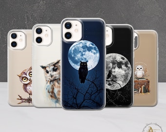 Cute owl Phone Case Charming bird Cover for iPhone 17 Pro Max, 16e, 15, 14, 12 & Samsung S25 Ultra, S24 FE, A56, Pixel 10 XL, 9a, 8