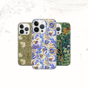 Custodia per telefono Art Nouveau William Morris Cover per iPhone 16 15 14 13 12 Pro Xs Samsung S24 S23 S22 FE A25 A15 Pixel 9 8A 7