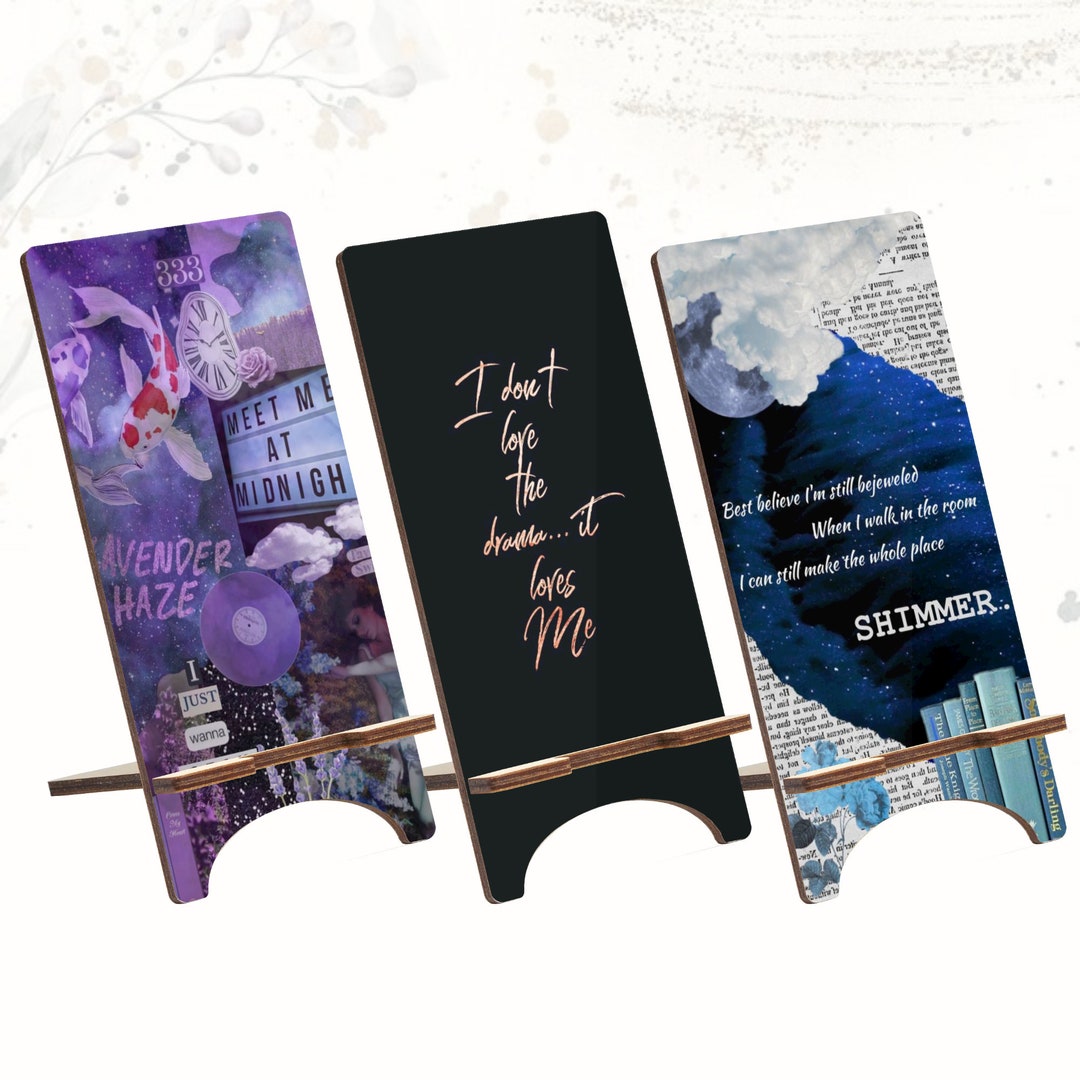 Taylor Lyrics Wood Phone Stand Taylor Midnight Holder for Etsy UK