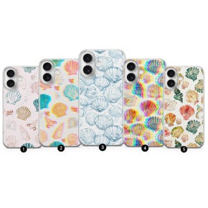 Vintage Seashell Phone Case Beachy Tropical Cover for iPhone 17 Pro Max, 16e, 15, 14, 12 & Samsung S25 Ultra, S24 FE, A56, Pixel 10 XL, 9a 8