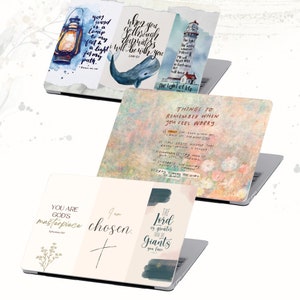 Capa para laptop com versículos bíblicos e estampa religiosa para MacBook M2 M1 Pro, Air 13, 14 e 16 polegadas