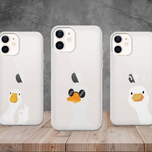 Funny duck Phone Case Cute goose Cover for iPhone 15Pro, 14, 13, 12, 11, Google Pixel 8, 7A, 6A, Samsung Galaxy S24Ultra, S23fe, S22, A54, A