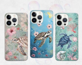 Sea Turtle Phone Case: Aquatic Shell Design, Protective TPU Gel for iPhone, Samsung & Pixel