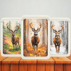 Aesthetic Deer Magsafe-portemonnee, magnetische portemonnee met dieren in het wild compatibel met iPhone 15, iPhone 14, iPhone 13 SE Pro Max Plus