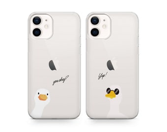 Funny Duck Couple Matching Phone Cases, Cover for iPhone, Samsung and Pixel