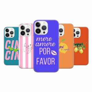 Amor Phone Case Italian La Dolce Vita Cover for iPhone 17 Pro Max, 16e, 15, 14, 12 & Samsung S25 Ultra, S24 FE, A56, Pixel 10 XL, 9a, 8
