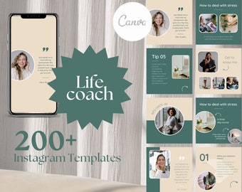 Life coach template Instagram coaching template Canva coaching bundle Instagram coach template Canva template coach Growth mindset
