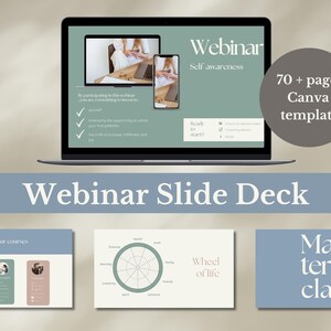 Canva Slide Deck Template for Coaches - Elegant Masterclass and Webinar Presentation Slides
