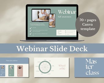 Canva Slide Deck Template for Coaches - Elegant Masterclass and Webinar Presentation Slides