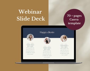 Life Coach Webinar Canva Template, Aesthetic Slide Deck (70+ Pages)