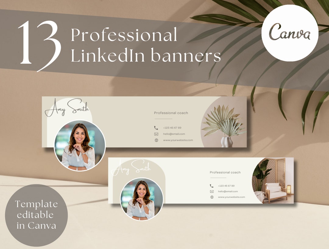 Linkedin Banner Canva Linkedin Template Professional Banner Editable ...