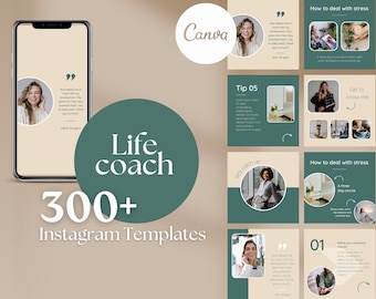 Life coach template Coaching Templates Professional Coaching Canva Template Coaching Canva Bundle Template Coach Instagram Post