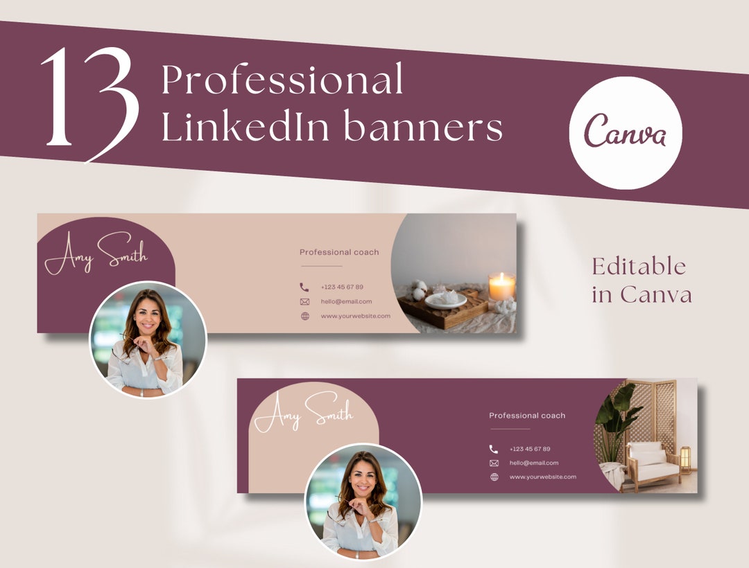 Linkedin Banner Canva Linkedin Template Professional Banner Editable ...